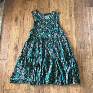 American eagle babydoll green floral vintage dress size small